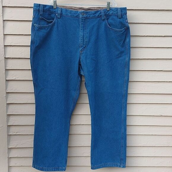 Duluth Trading Reinforced Hems Blue All Cotton Men's Jeans Size 44×30 - Picture 1 of 10